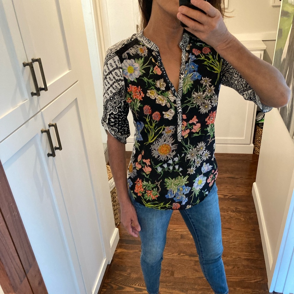 Tiny for Anthropologie floral tunic top